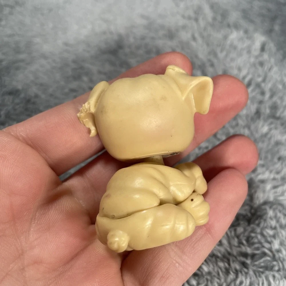 LPS Hasbro #107 Tan Bulldog Dog Green Eyes 2004 G1 Authentic Vintage Toy Figure